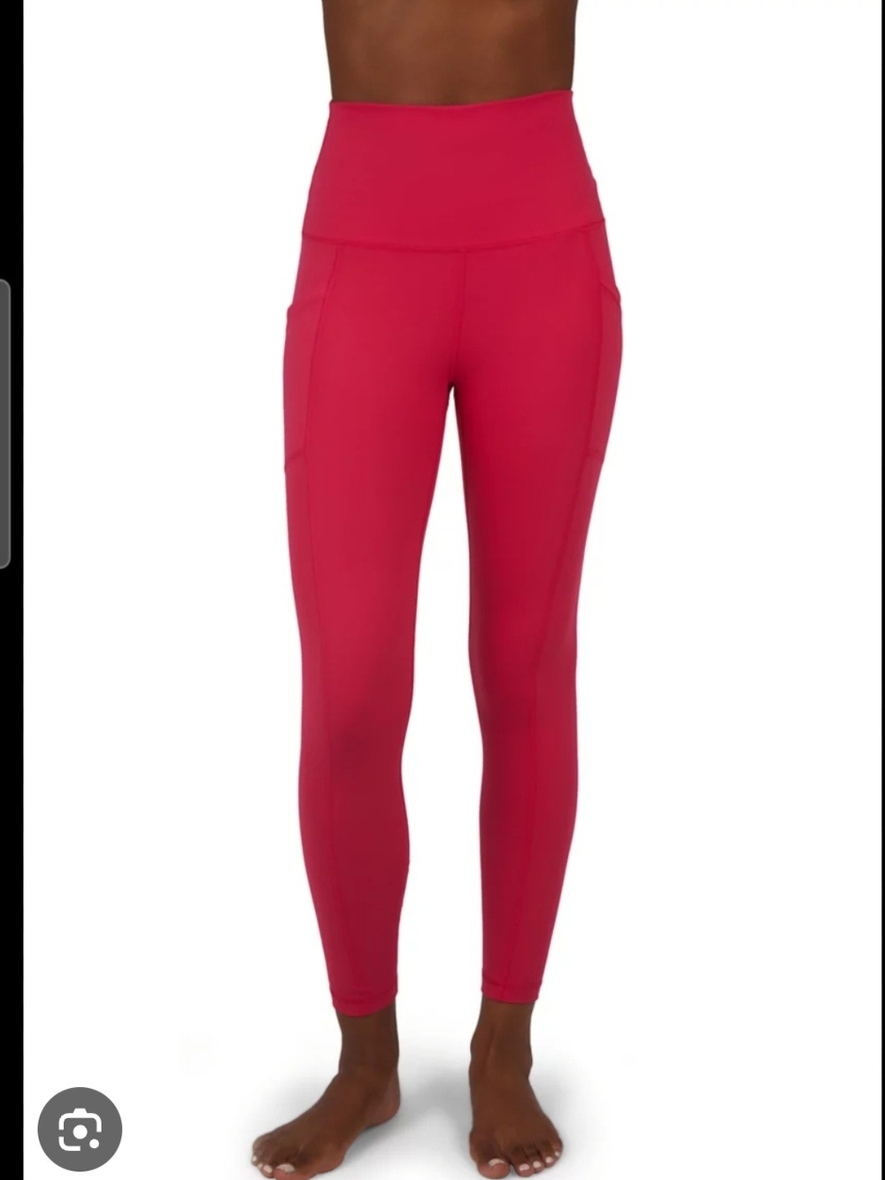 Yogalicious High-Waist Raspberry Pink Leggings with Side Pockets
